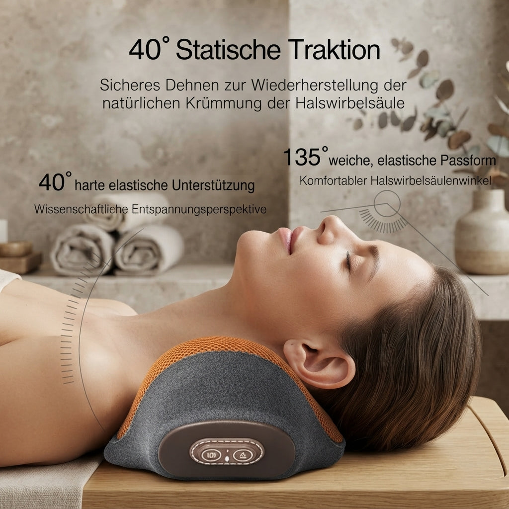 Het 3-in-1 nekkussen: warmte, massage & rek
