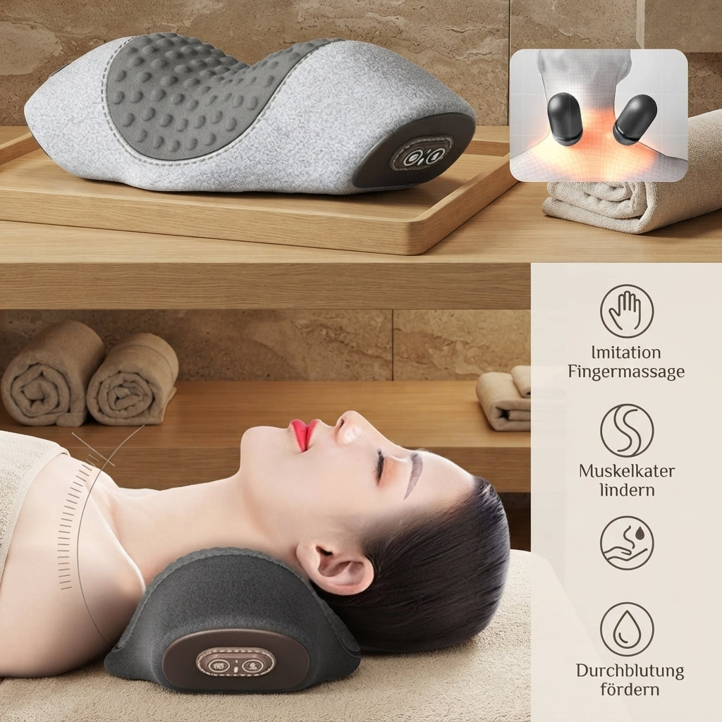 Het 3-in-1 nekkussen: warmte, massage & rek