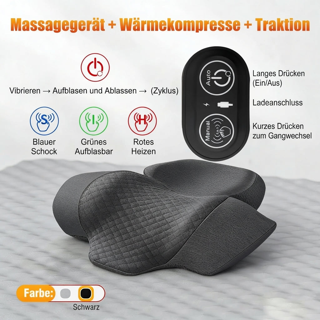 Het 3-in-1 nekkussen: warmte, massage & rek