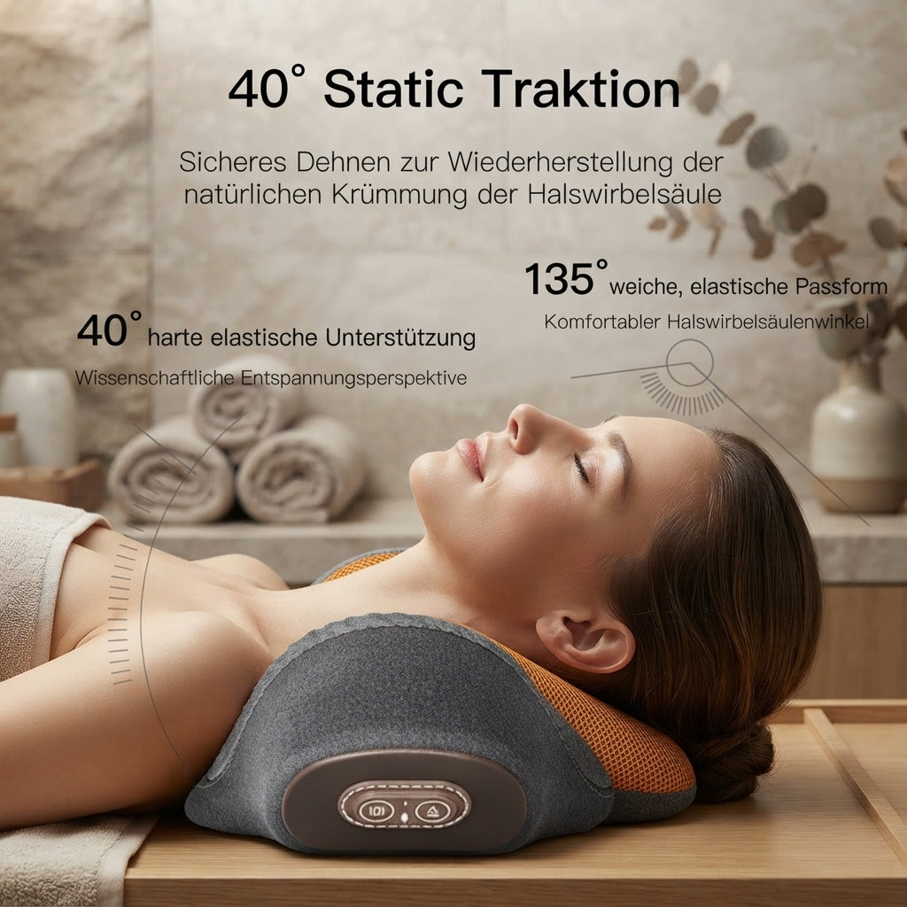 Het 3-in-1 nekkussen: warmte, massage & rek