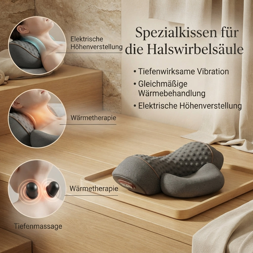 Het 3-in-1 nekkussen: warmte, massage & rek