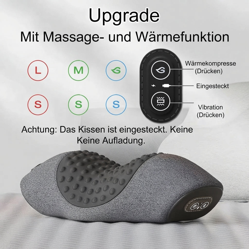 Het 3-in-1 nekkussen: warmte, massage & rek
