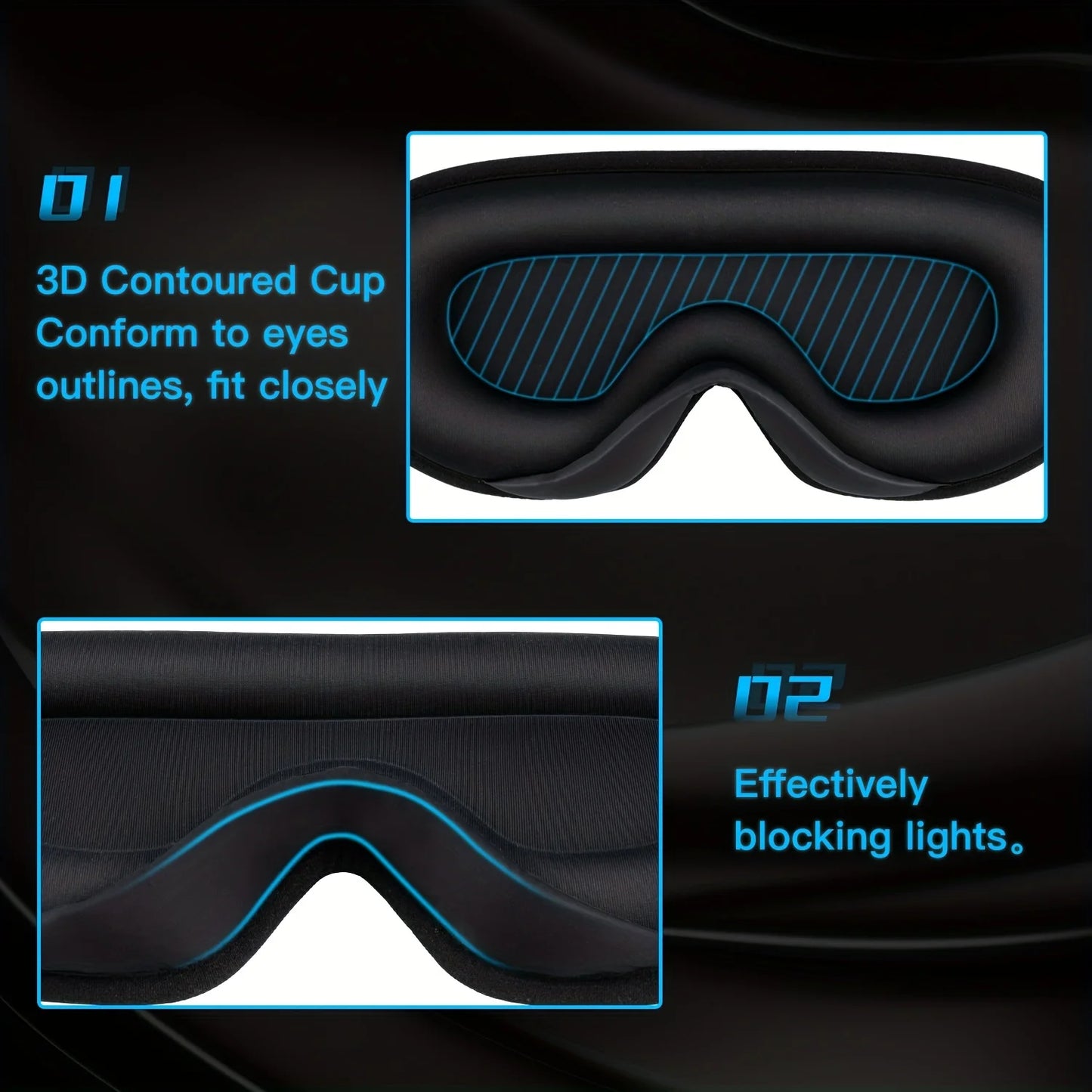 3D-Schlafmaske + Ohrstöpsel