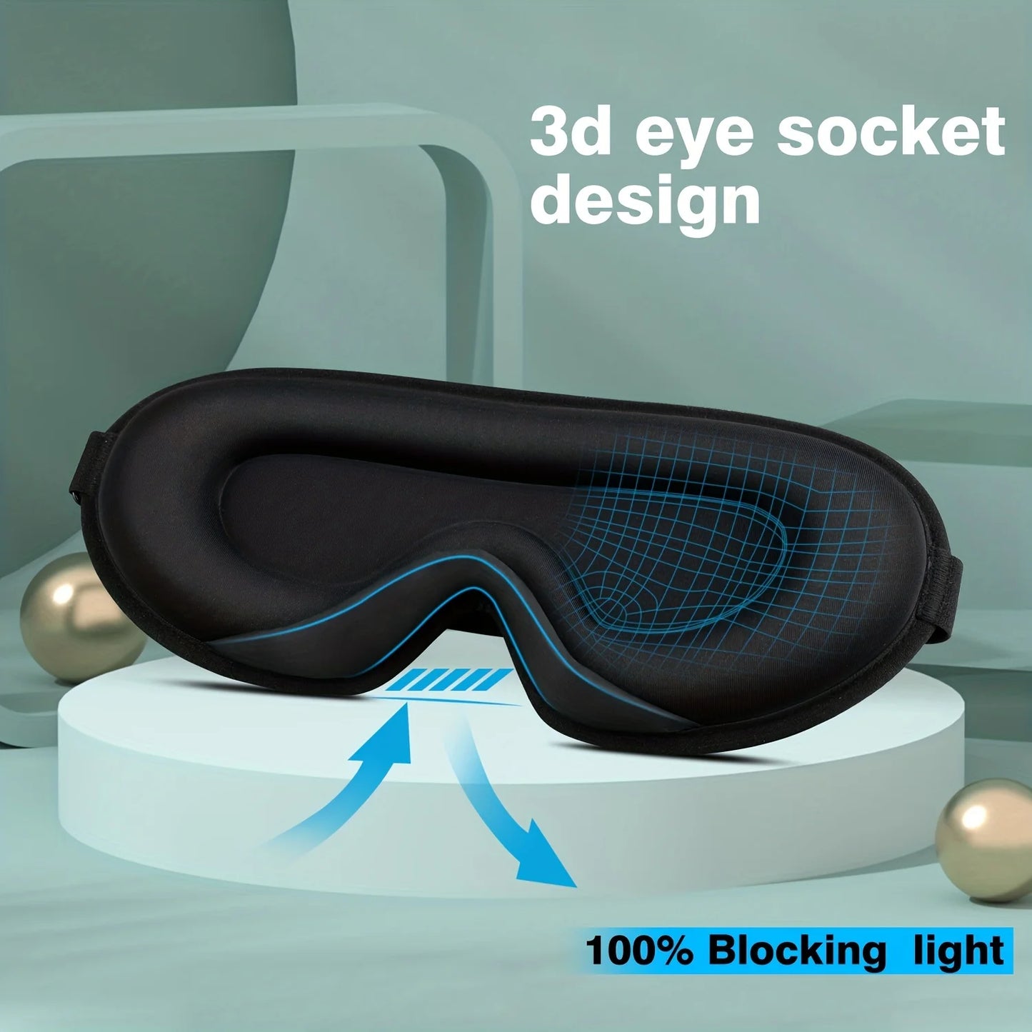 3D-Schlafmaske + Ohrstöpsel