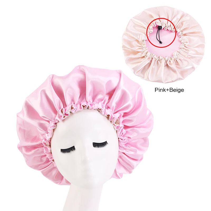 Satin-Haarhaube Rosa