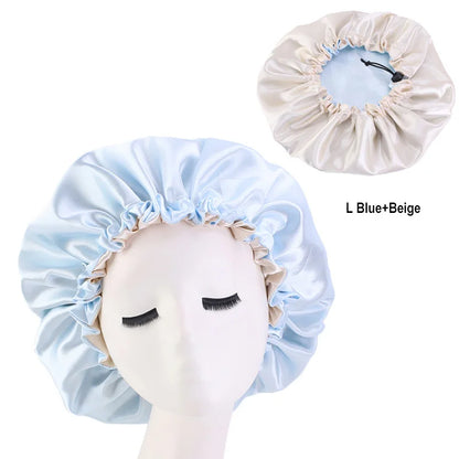 Satin-Haarhaube Hellblau