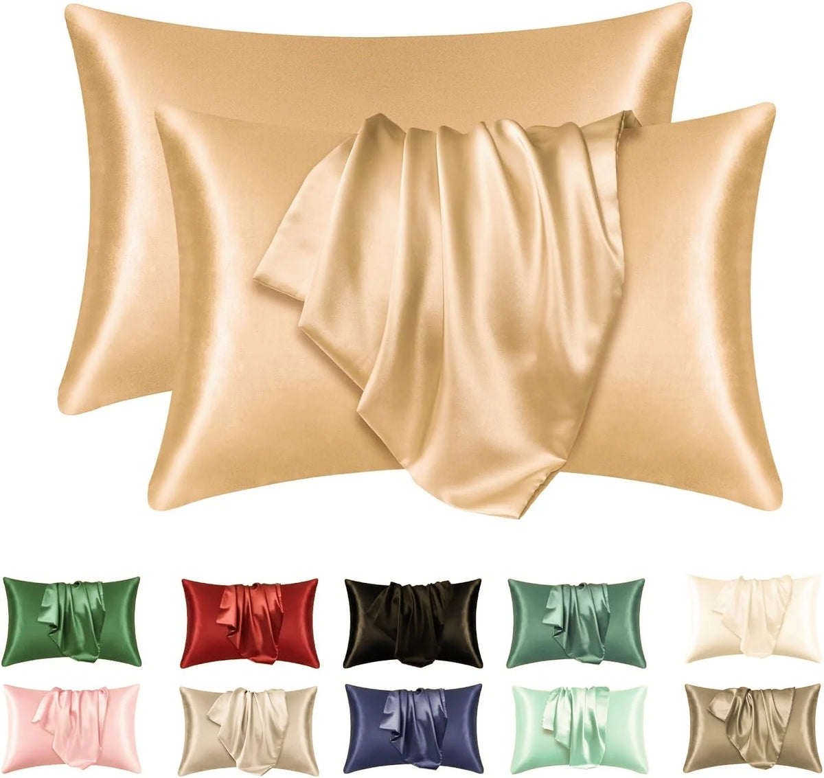 Satin-Kissenbezug Gold