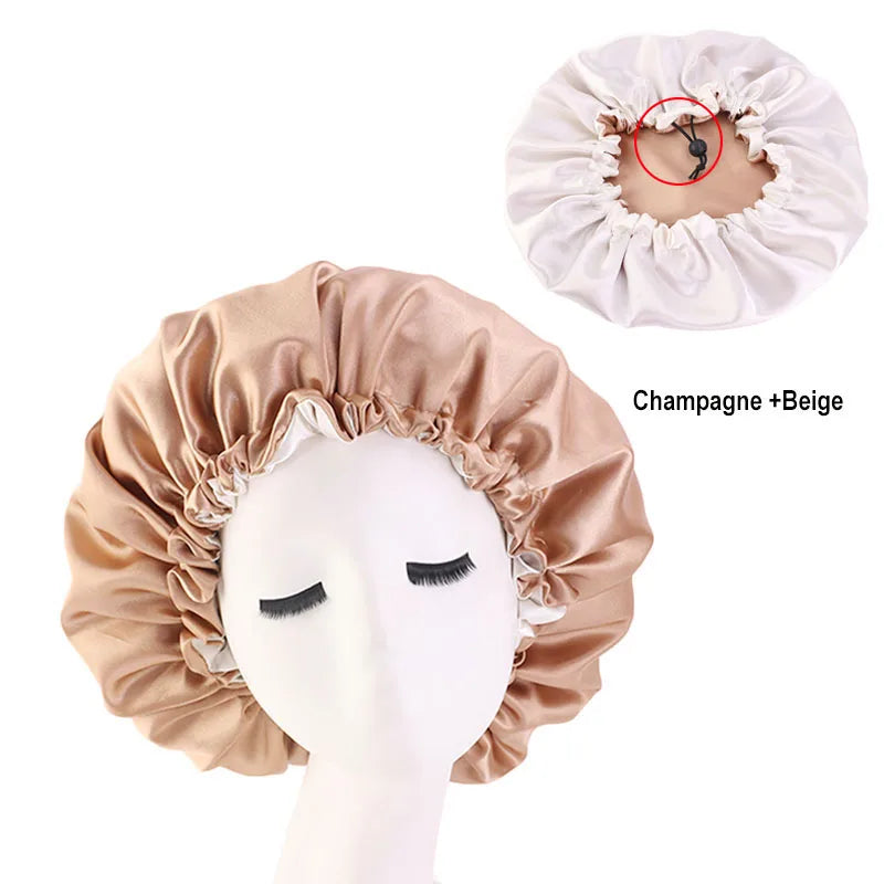 Satin-Haarhaube Khaki